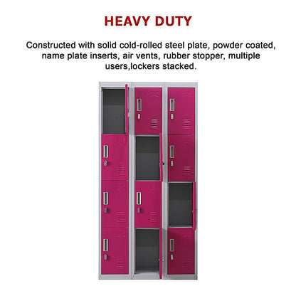 12-Door Locker for Office Gym Shed School Home Storage - Padlock-operated V63-838901