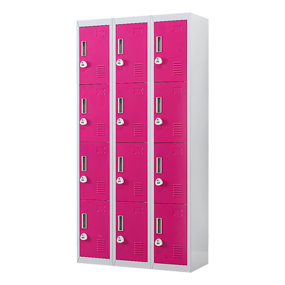 12-Door Locker for Office Gym Shed School Home Storage - 3-Digit Combination Lock V63-838911