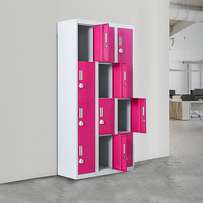 12-Door Locker for Office Gym Shed School Home Storage - 3-Digit Combination Lock V63-838911