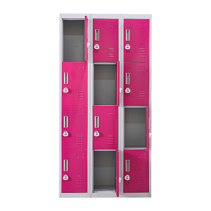 12-Door Locker for Office Gym Shed School Home Storage - 3-Digit Combination Lock V63-838911