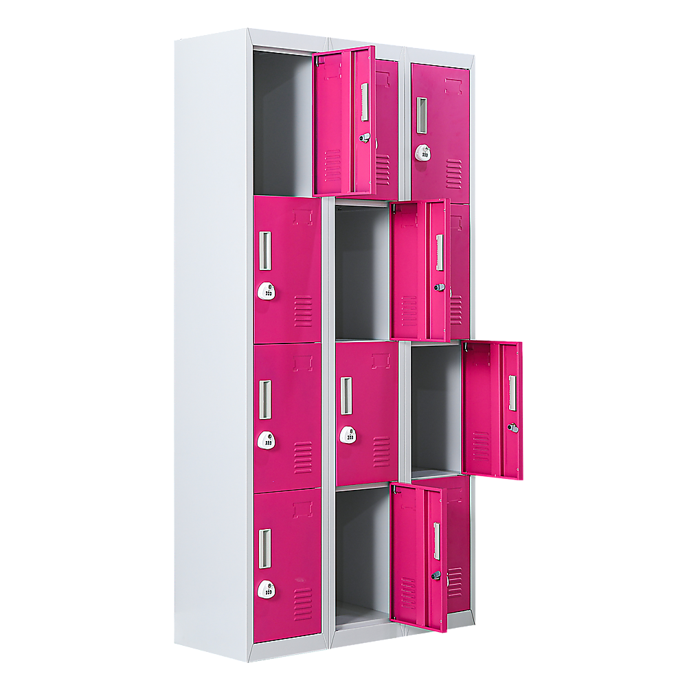 12-Door Locker for Office Gym Shed School Home Storage - 3-Digit Combination Lock V63-838911