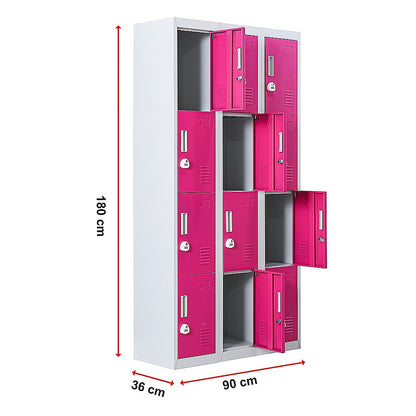 12-Door Locker for Office Gym Shed School Home Storage - 3-Digit Combination Lock V63-838911