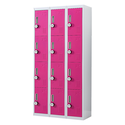 12-Door Locker for Office Gym Shed School Home Storage - 4-Digit Combination Lock V63-838921