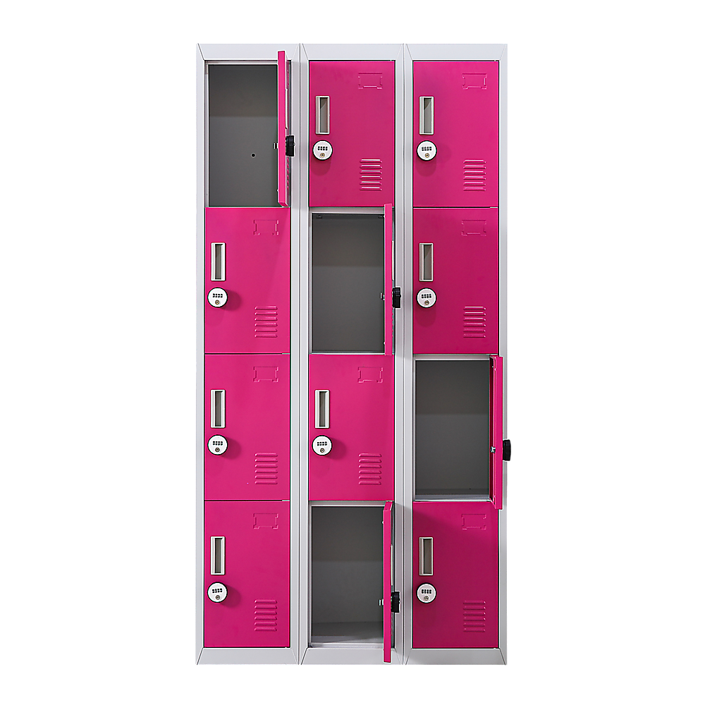 12-Door Locker for Office Gym Shed School Home Storage - 4-Digit Combination Lock V63-838921