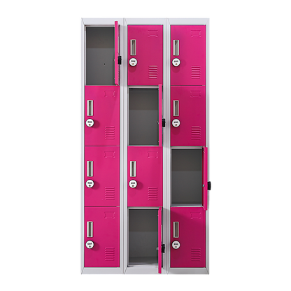 12-Door Locker for Office Gym Shed School Home Storage - 4-Digit Combination Lock V63-838921