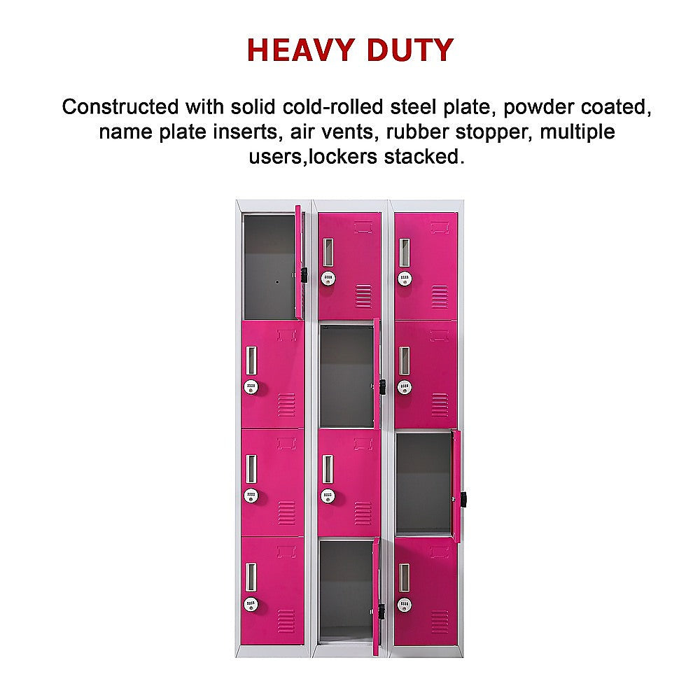 12-Door Locker for Office Gym Shed School Home Storage - 4-Digit Combination Lock V63-838921