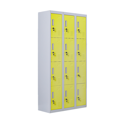 12-Door Locker for Office Gym Shed School Home Storage - Standard Lock with 2 Keys V63-838931
