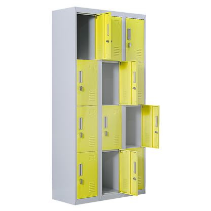 12-Door Locker for Office Gym Shed School Home Storage - Padlock-operated V63-838941