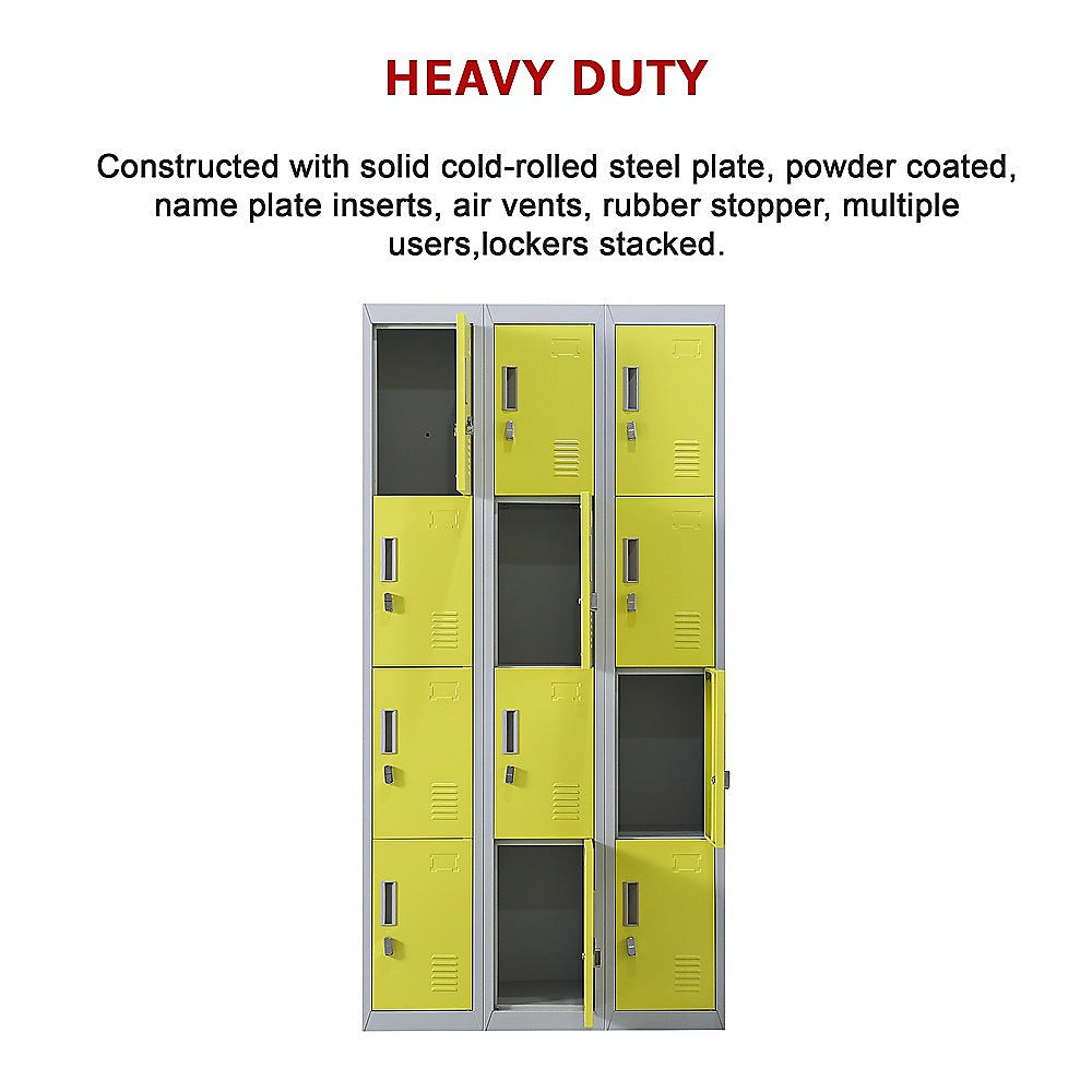 12-Door Locker for Office Gym Shed School Home Storage - Padlock-operated V63-838941