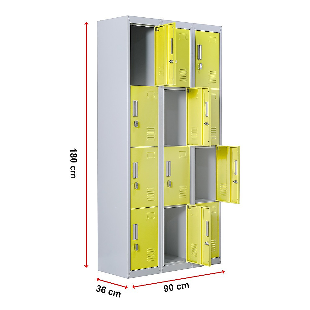 12-Door Locker for Office Gym Shed School Home Storage - Padlock-operated V63-838941