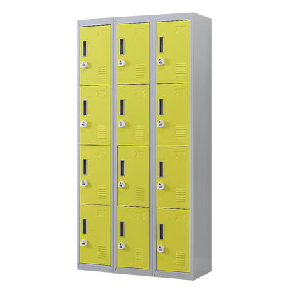 12-Door Locker for Office Gym Shed School Home Storage - 3-Digit Combination Lock V63-838951