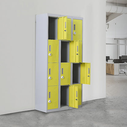 12-Door Locker for Office Gym Shed School Home Storage - 3-Digit Combination Lock V63-838951
