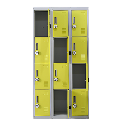 12-Door Locker for Office Gym Shed School Home Storage - 4-Digit Combination Lock V63-838961