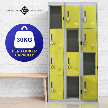 12-Door Locker for Office Gym Shed School Home Storage - 4-Digit Combination Lock V63-838961
