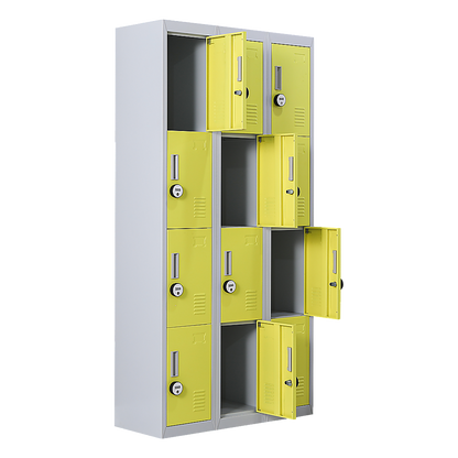 12-Door Locker for Office Gym Shed School Home Storage - 4-Digit Combination Lock V63-838961