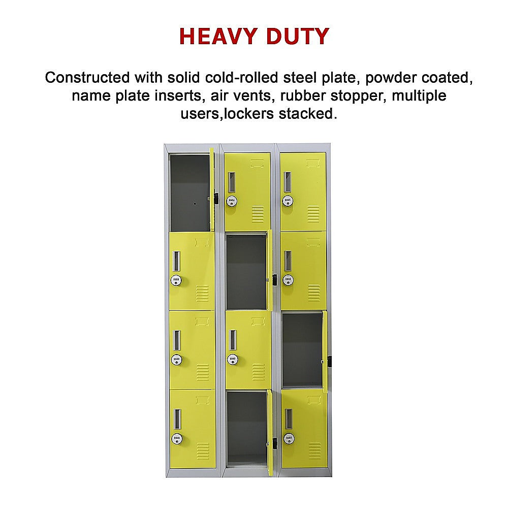 12-Door Locker for Office Gym Shed School Home Storage - 4-Digit Combination Lock V63-838961