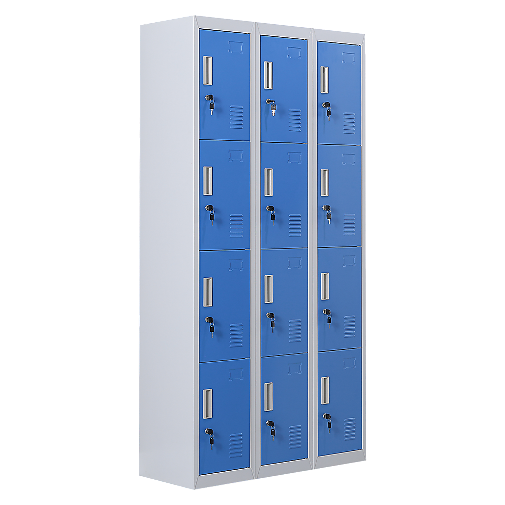 12-Door Locker for Office Gym Shed School Home Storage - Standard Lock with Keys V63-838971
