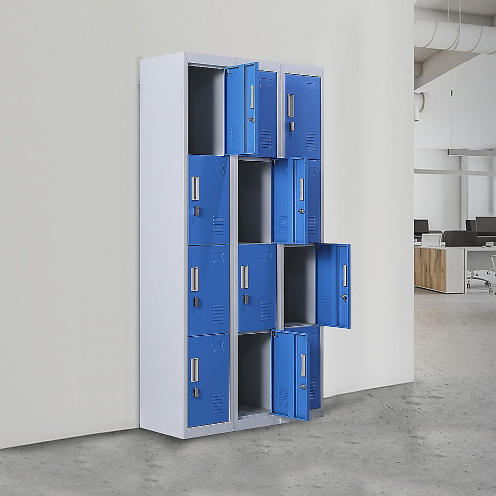 12-Door Locker for Office Gym Shed School Home Storage - Padlock-operated V63-838981