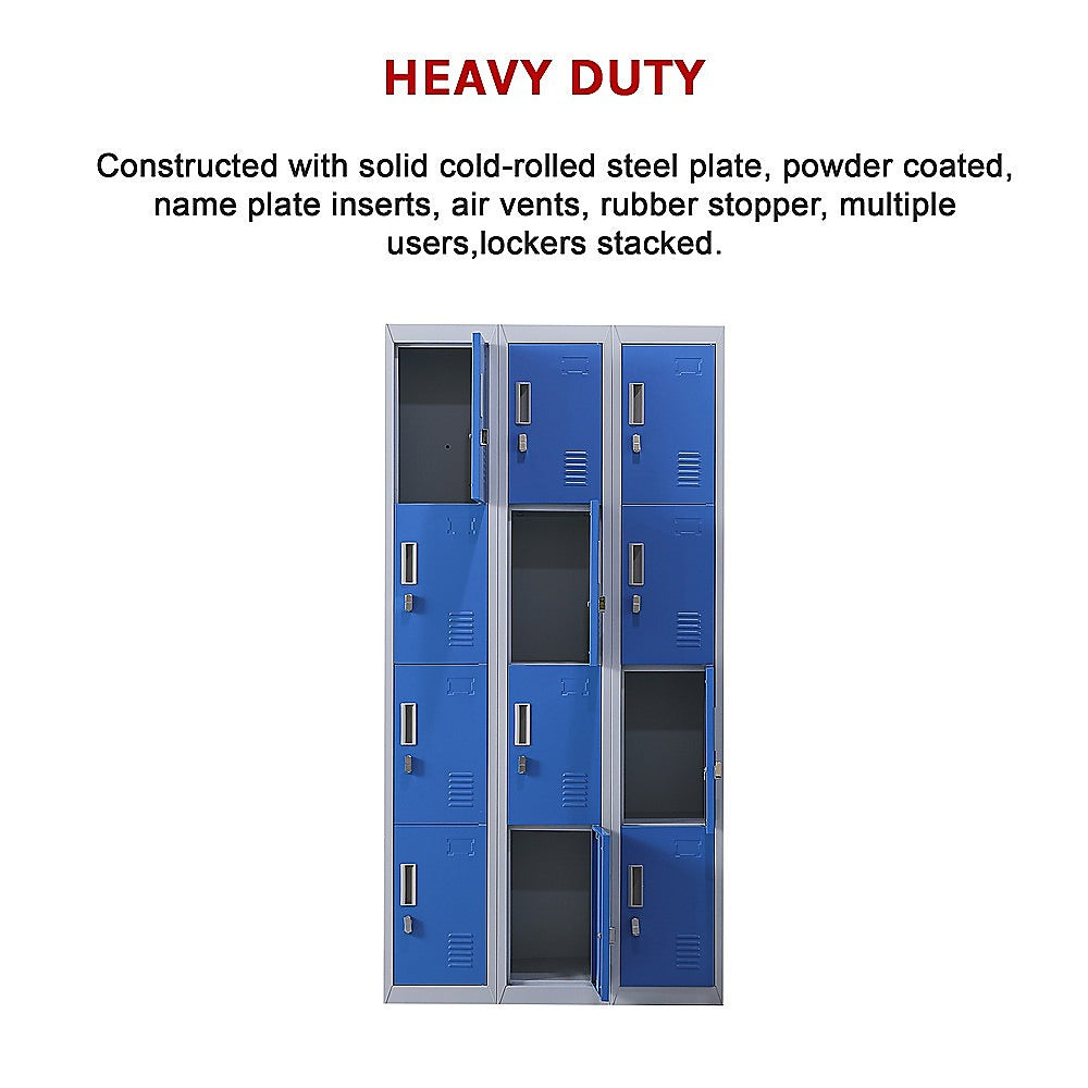 12-Door Locker for Office Gym Shed School Home Storage - Padlock-operated V63-838981