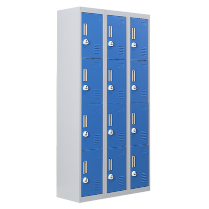 12-Door Locker for Office Gym Shed School Home Storage - 3-Digit Combination Lock V63-838991