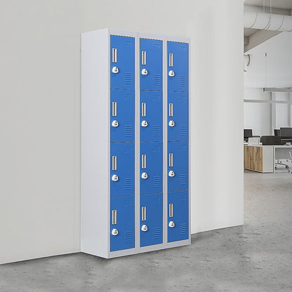 12-Door Locker for Office Gym Shed School Home Storage - 3-Digit Combination Lock V63-838991