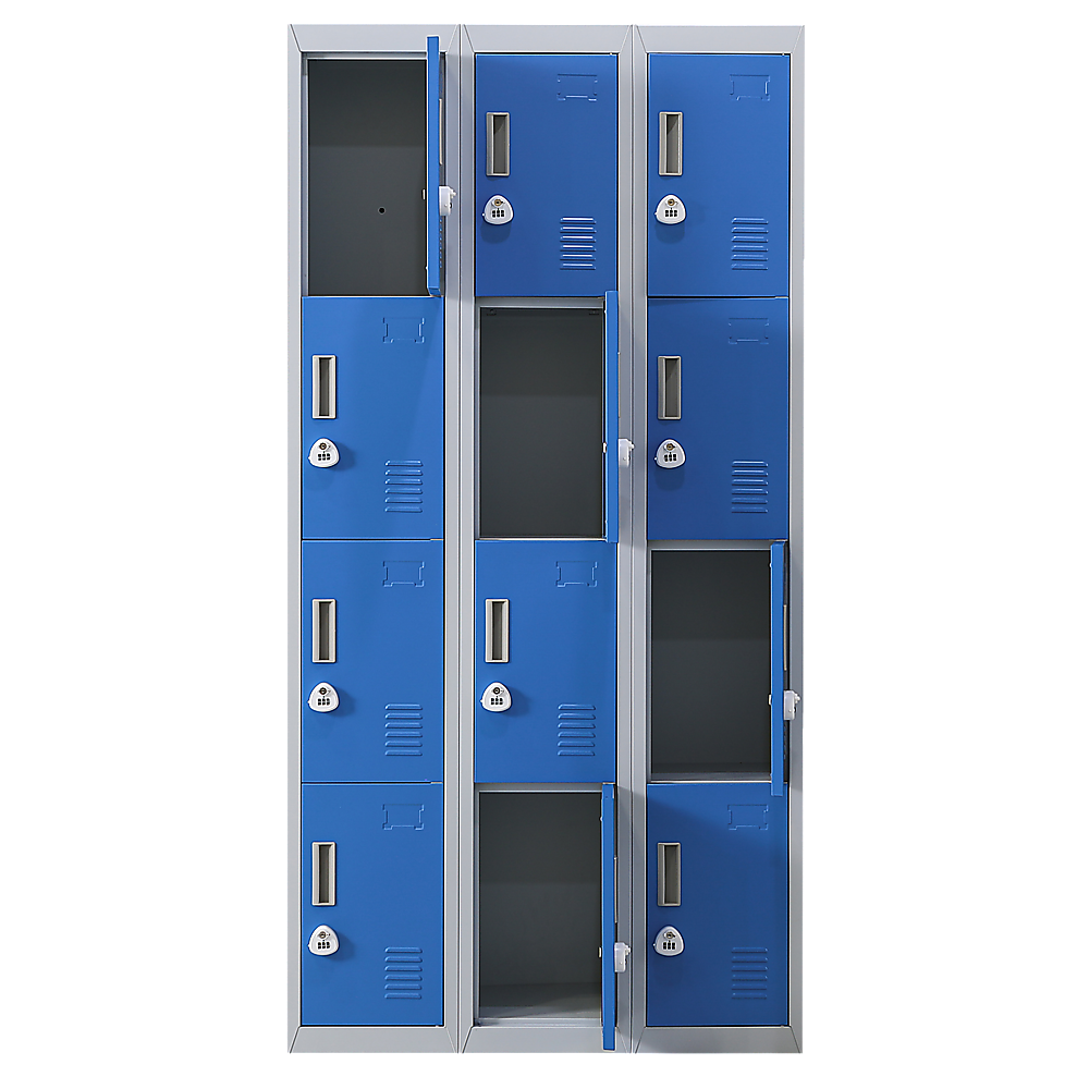 12-Door Locker for Office Gym Shed School Home Storage - 3-Digit Combination Lock V63-838991