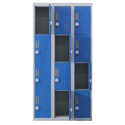 12-Door Locker for Office Gym Shed School Home Storage - 3-Digit Combination Lock V63-838991