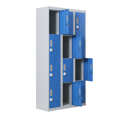 12-Door Locker for Office Gym Shed School Home Storage - 3-Digit Combination Lock V63-838991