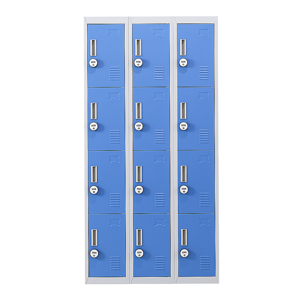 12-Door Locker for Office Gym Shed School Home Storage - 4-Digit Combination Lock V63-839001