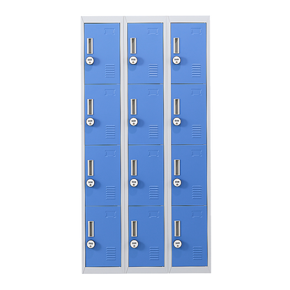 12-Door Locker for Office Gym Shed School Home Storage - 4-Digit Combination Lock V63-839001