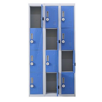12-Door Locker for Office Gym Shed School Home Storage - 4-Digit Combination Lock V63-839001