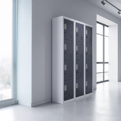 12-Door Locker for Office Gym Shed School Home Storage - Standard Lock with Keys V63-839011