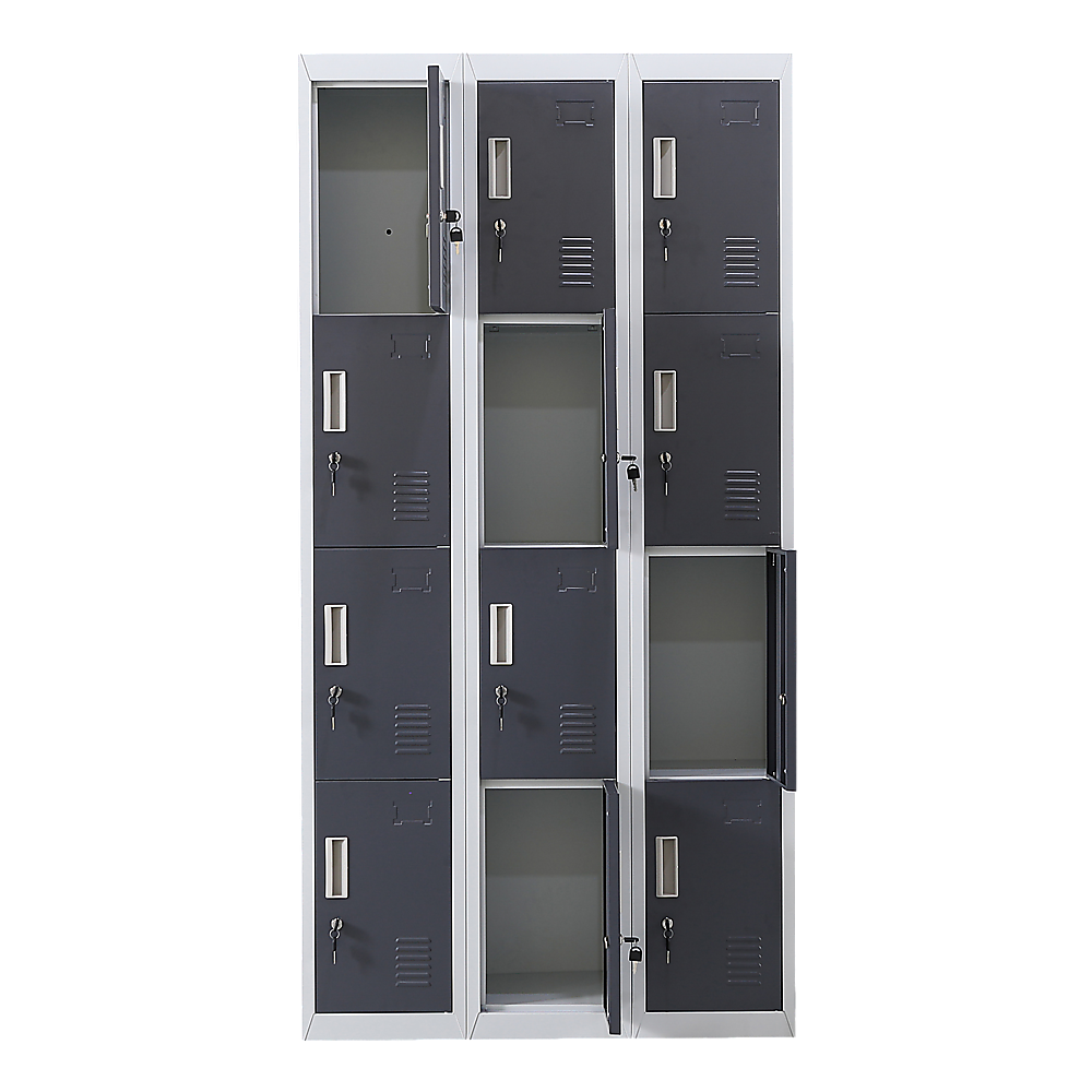 12-Door Locker for Office Gym Shed School Home Storage - Standard Lock with Keys V63-839011