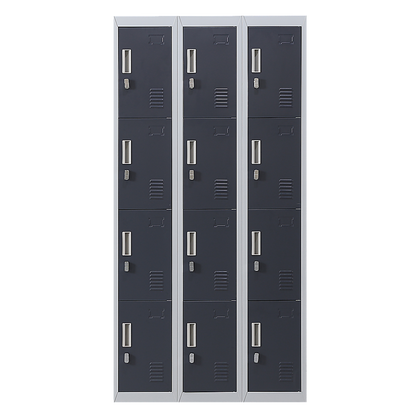 12-Door Locker for Office Gym Shed School Home Storage - Padlock-operated V63-839021