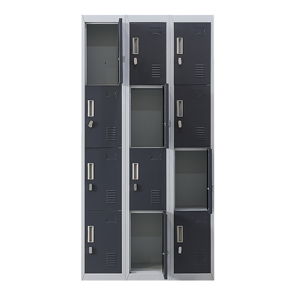 12-Door Locker for Office Gym Shed School Home Storage - Padlock-operated V63-839021