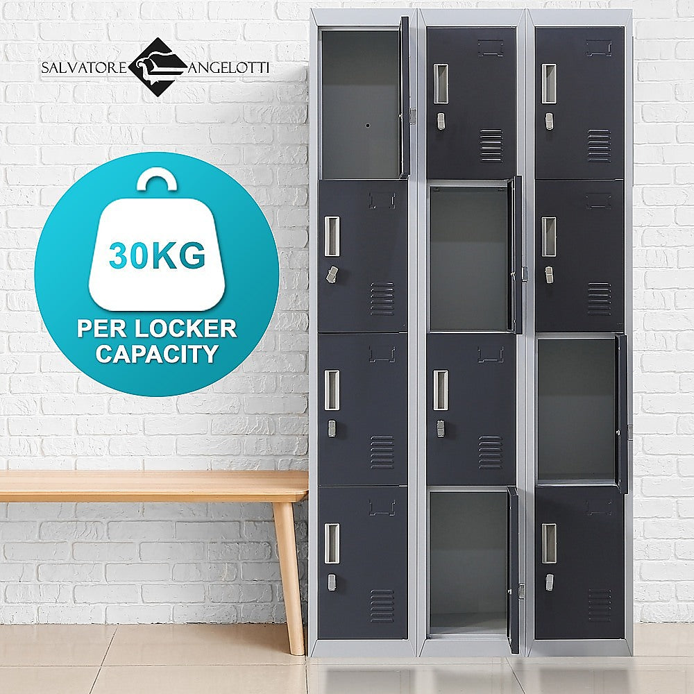 12-Door Locker for Office Gym Shed School Home Storage - Padlock-operated V63-839021