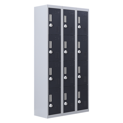 12-Door Locker for Office Gym Shed School Home Storage - 3-Digit Combination Lock V63-839031