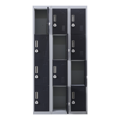 12-Door Locker for Office Gym Shed School Home Storage - 3-Digit Combination Lock V63-839031