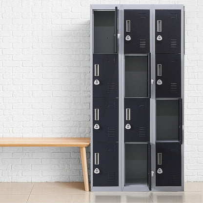12-Door Locker for Office Gym Shed School Home Storage - 3-Digit Combination Lock V63-839031