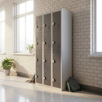 12-Door Locker for Office Gym Shed School Home Storage - 4-Digit Combination Lock V63-839041