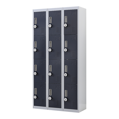 12-Door Locker for Office Gym Shed School Home Storage - 4-Digit Combination Lock V63-839041