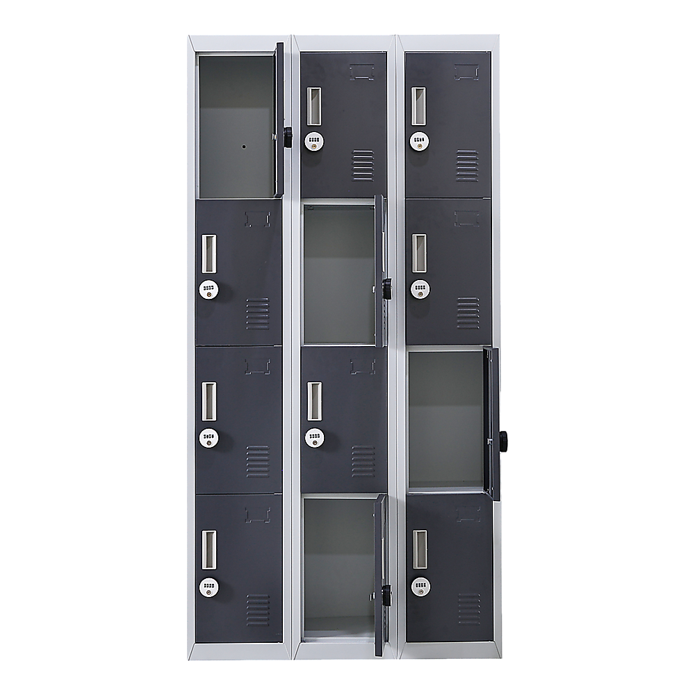 12-Door Locker for Office Gym Shed School Home Storage - 4-Digit Combination Lock V63-839041