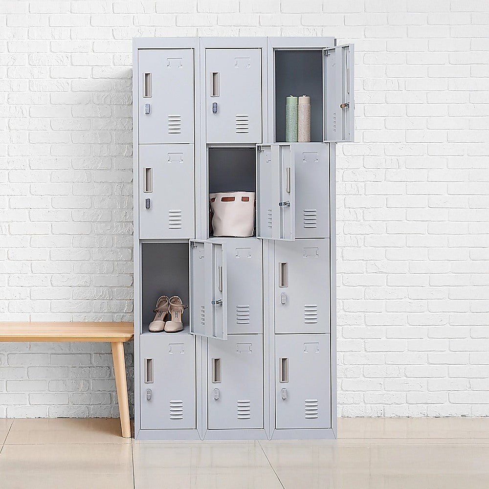 12-Door Locker for Office Gym Shed School Home Storage - Padlock-operated V63-839061