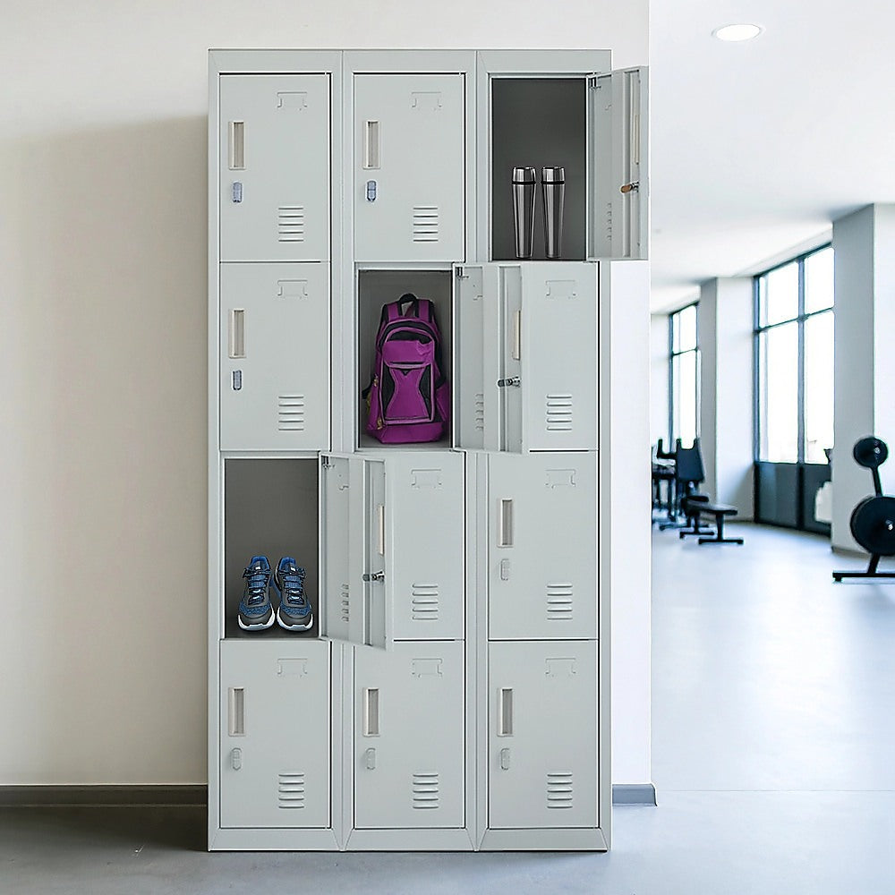 12-Door Locker for Office Gym Shed School Home Storage - Padlock-operated V63-839061