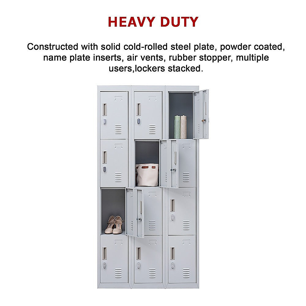 12-Door Locker for Office Gym Shed School Home Storage - Padlock-operated V63-839061
