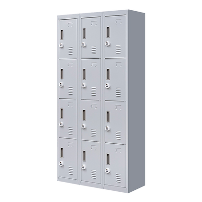 12-Door Locker for Office Gym Shed School Home Storage - 3-Digit Combination Lock V63-839071