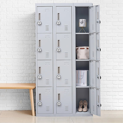 12-Door Locker for Office Gym Shed School Home Storage - 4-Digit Combination Lock V63-839081