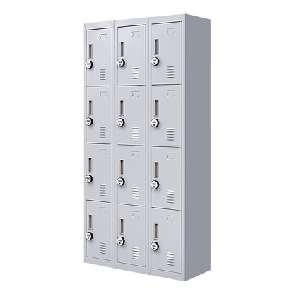 12-Door Locker for Office Gym Shed School Home Storage - 4-Digit Combination Lock V63-839081