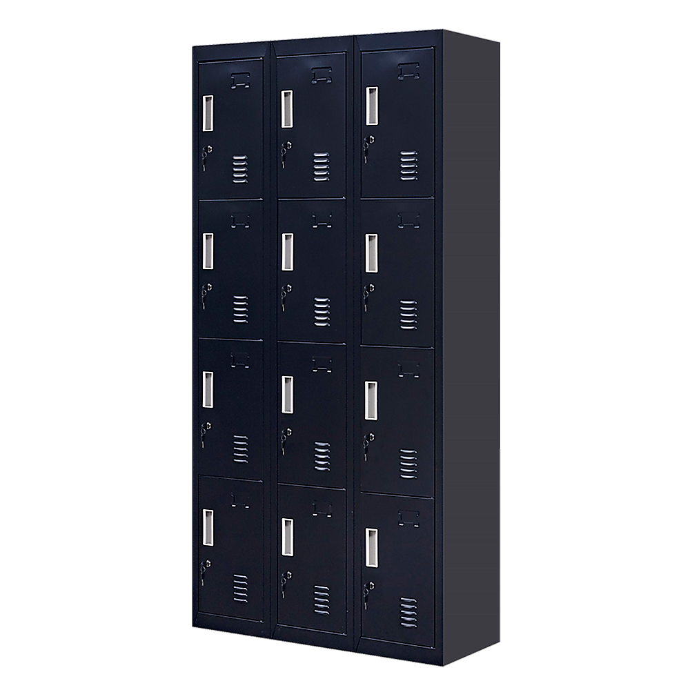 12-Door Locker for Office Gym Shed School Home Storage - Standard Lock with Keys V63-839091