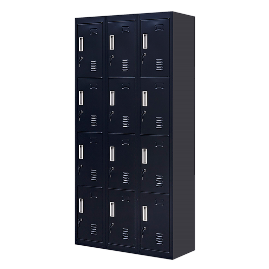 12-Door Locker for Office Gym Shed School Home Storage - Standard Lock with Keys V63-839091